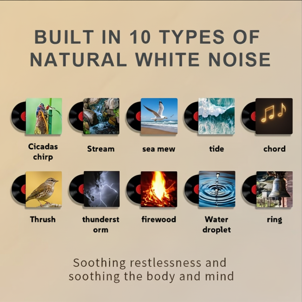 10 types of natural white noise sounds feature graphic
