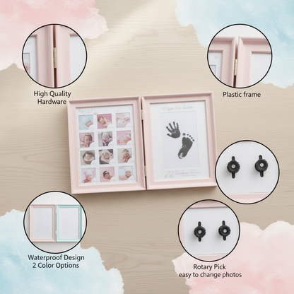 Hand and Footprint Frame - Quality Details with Wood Background
